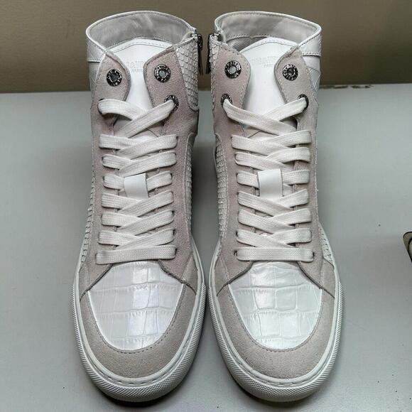 ZADIG & VOLTAIRE Zv1747 High Flash Keith Croc Blanc Leather Sneakers sz 39 $458 - Picture 11 of 15